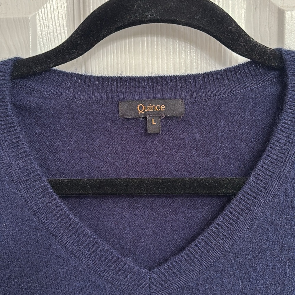 Quince Blue V-Neck Sweater